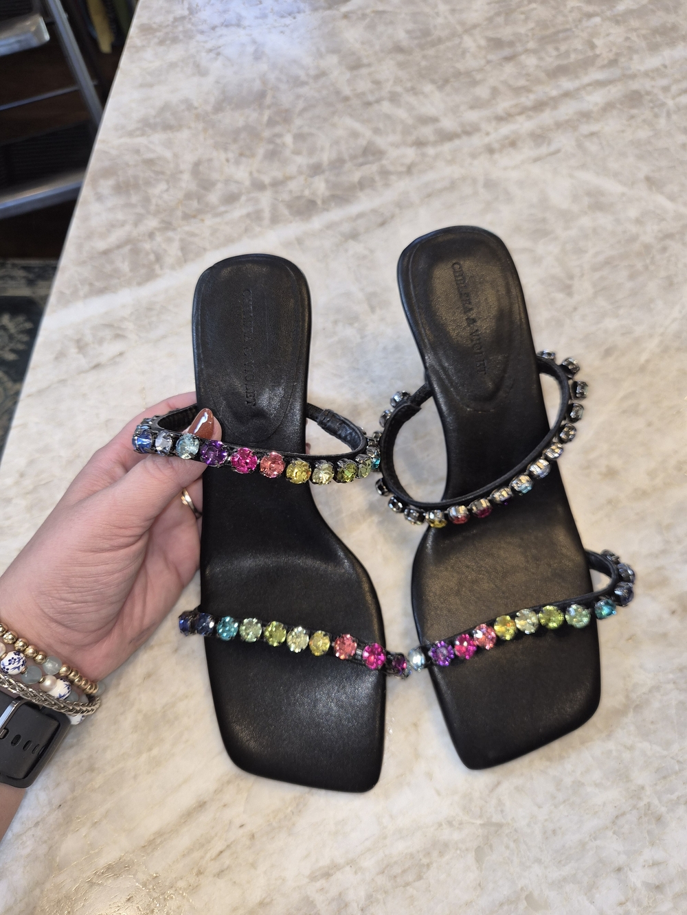 Jeweled Strappy Heels